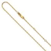 14K 1.3mm Flat Cable 1in+1in Adjustable Chain